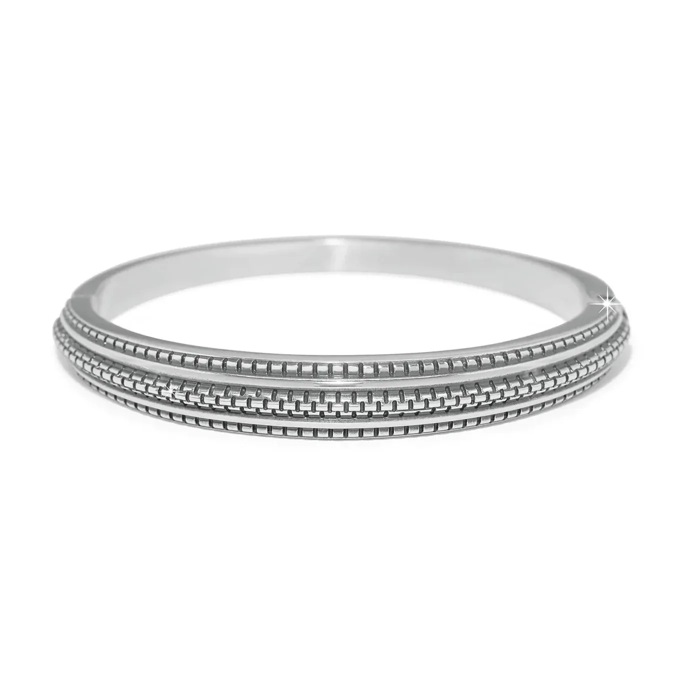 Ferrara Scala Hinged Bangle, Color: Silver