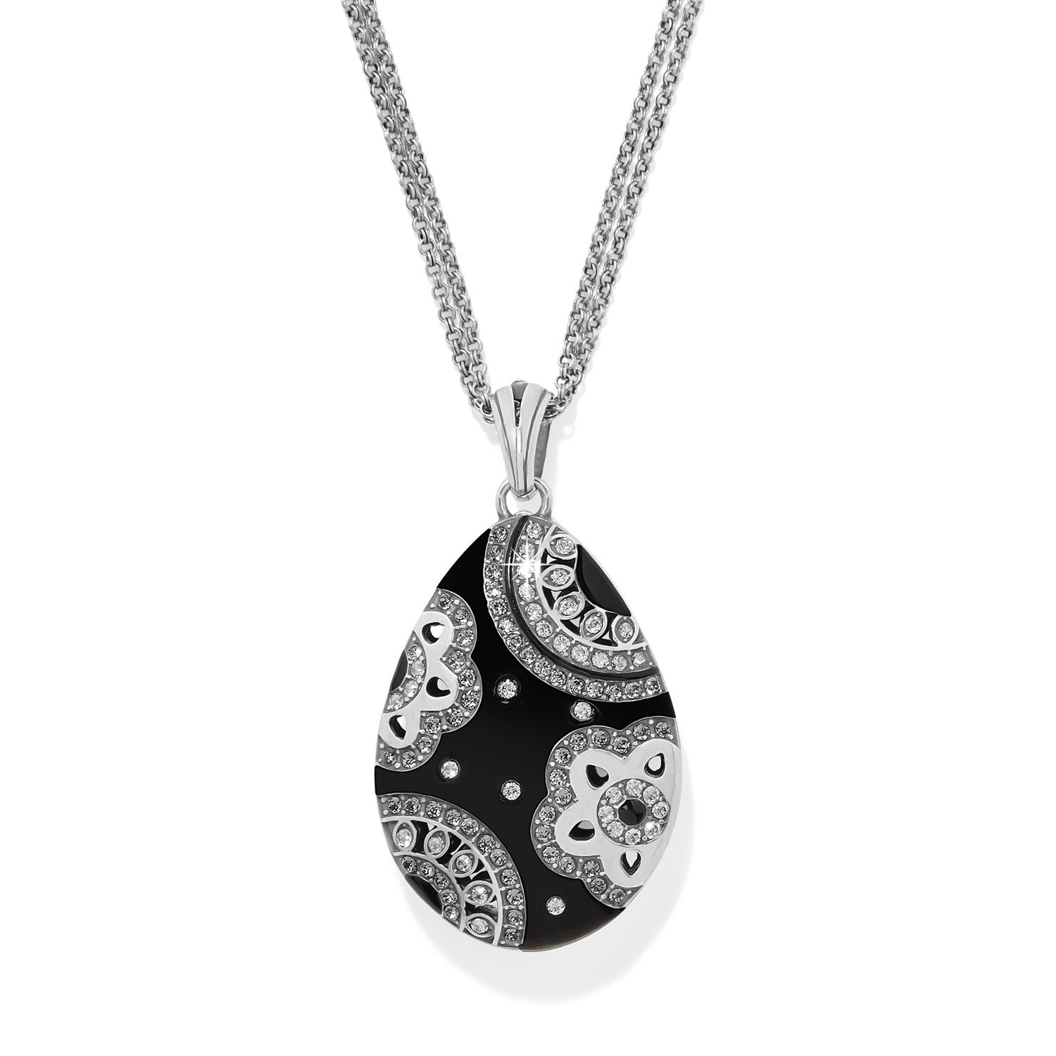 Flora Reversible Convertible Necklace, Color: Black