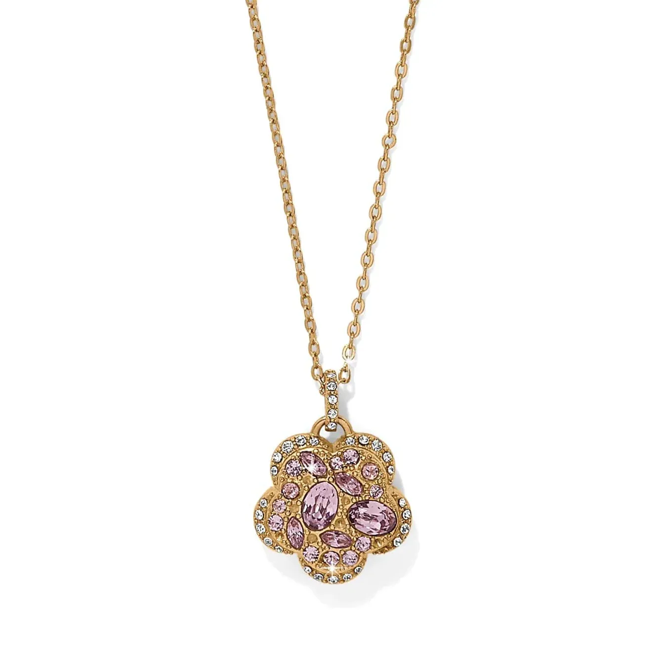 Trust Your Journey Flower Necklace, Color: Gold