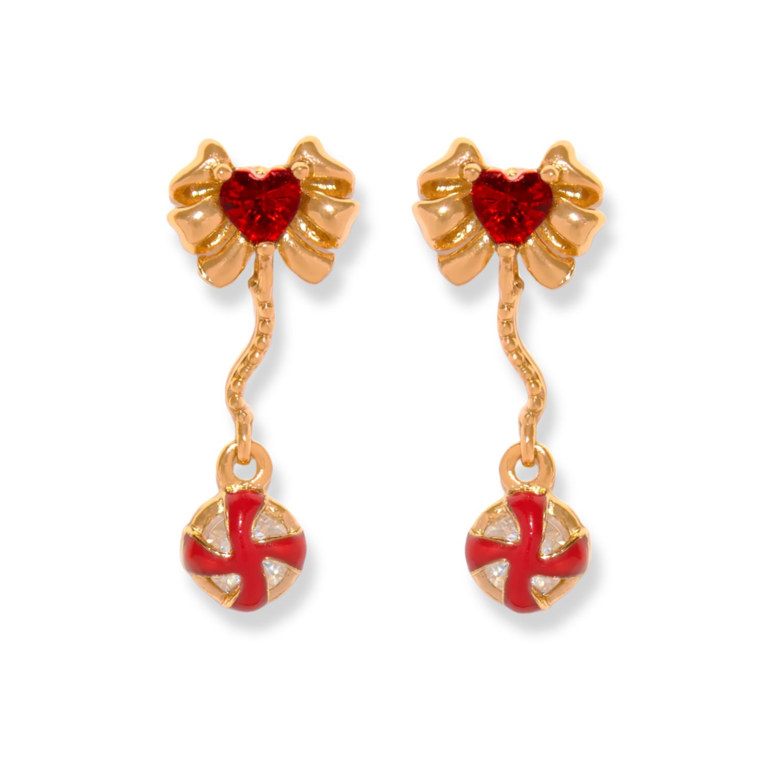 Peppermint Twist Dangle Earrings, Color: Gold