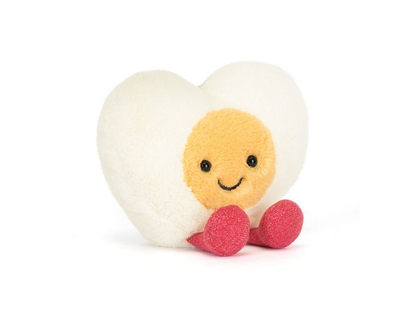 Jellycat Amuseables heart boiled egg plush available at our boutique in Poughkeepsie, perfect for Hudson Valley gifting
