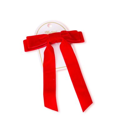 Velvet Red Hair Bow