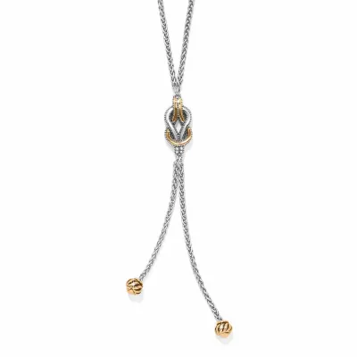 Interlok Harmony Two Tone Lariat Necklace