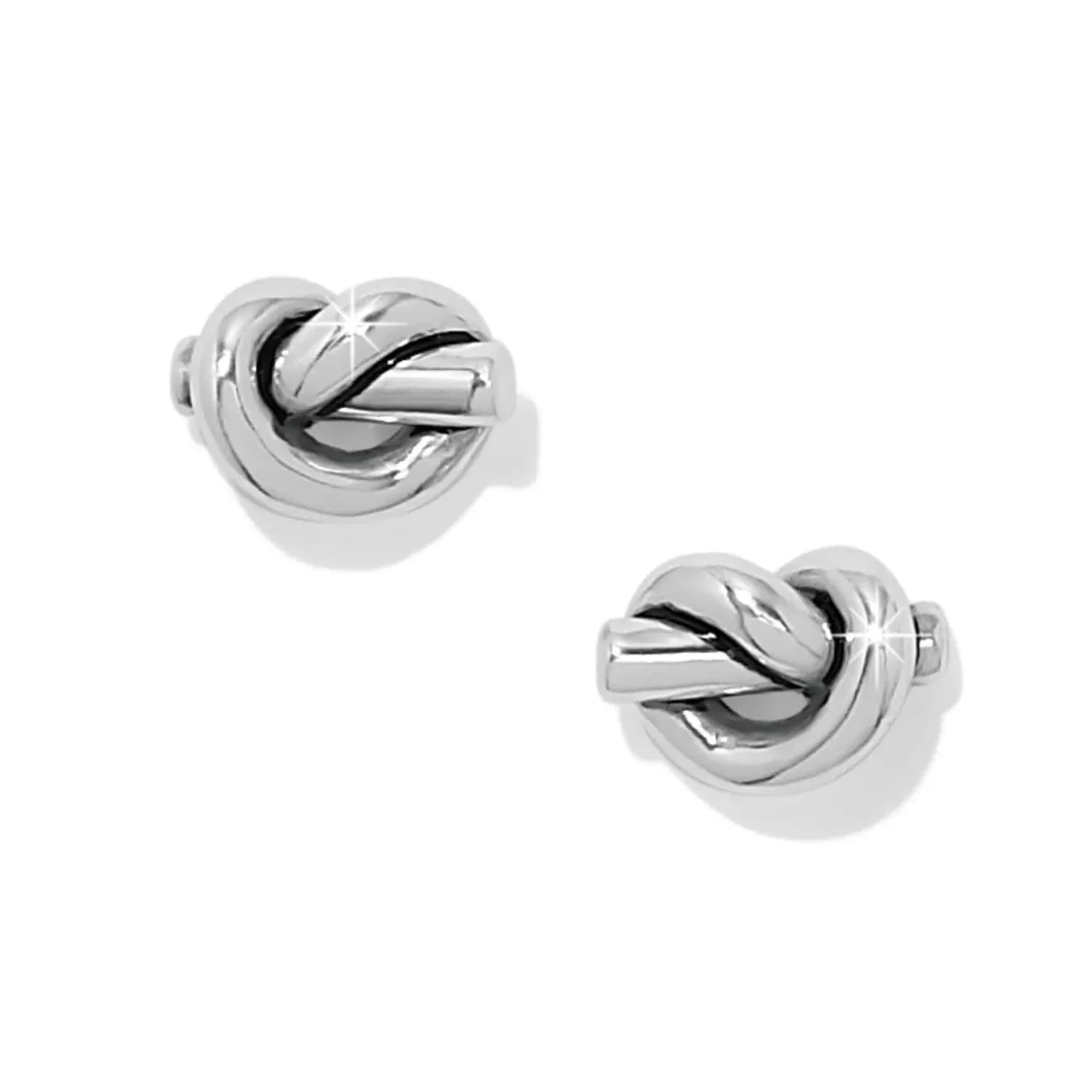 Silver Interlok Single Knot Mini Earrings
