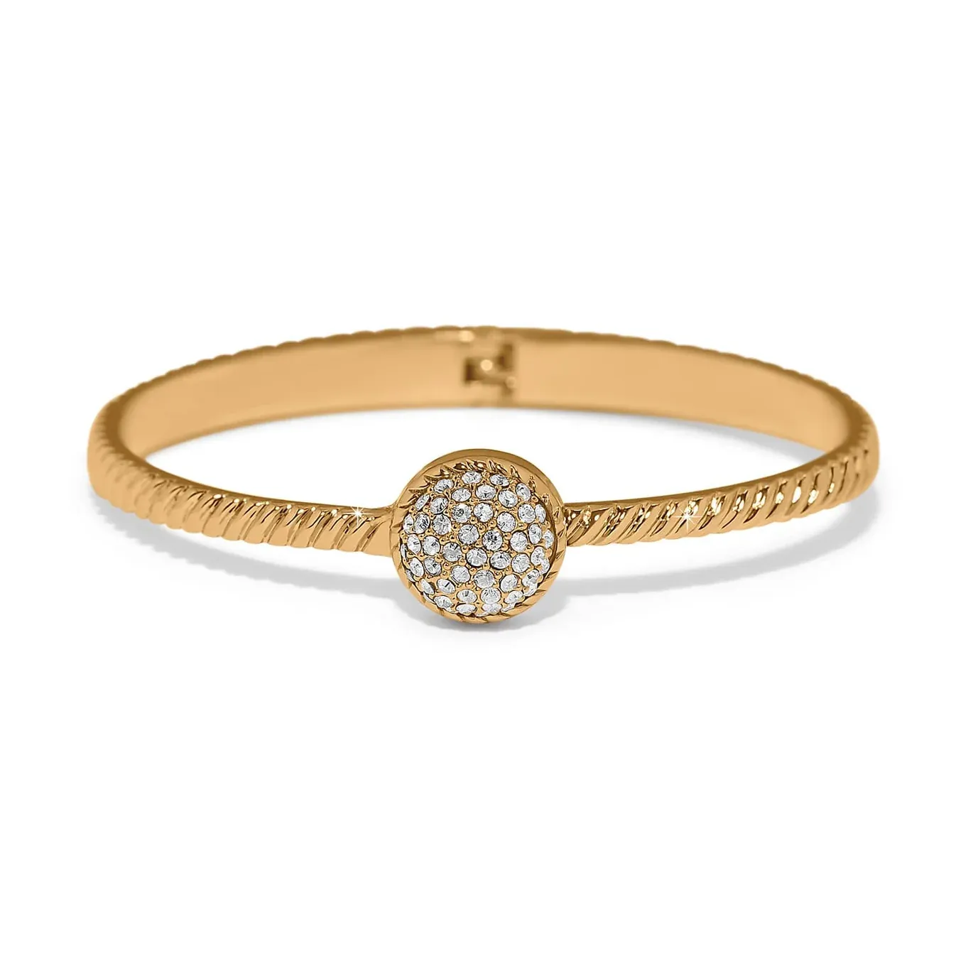 Gold Illumina Celeste Dome Hinged Bangle