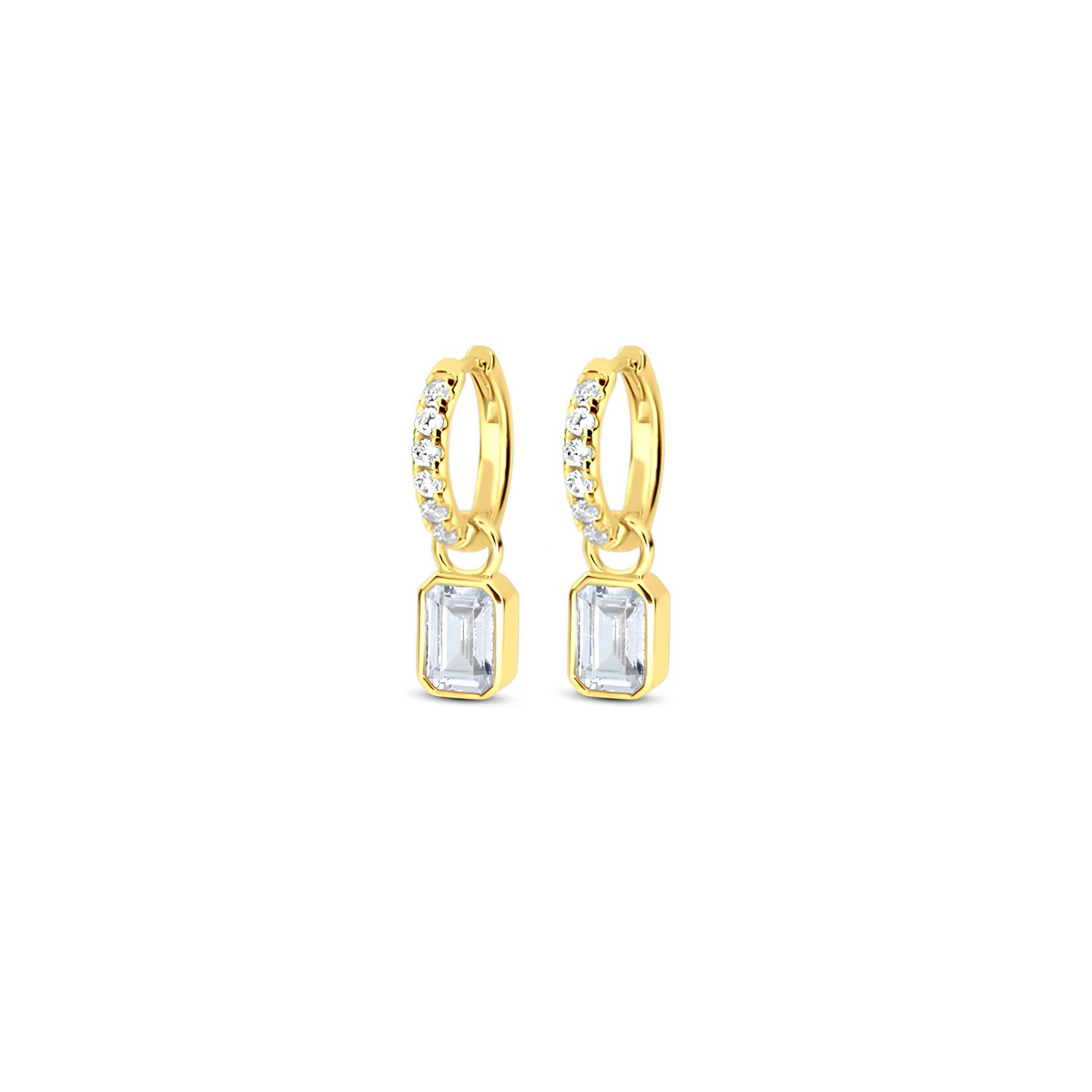 White CZ Mini Cushion Hoops