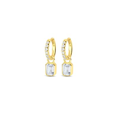 White CZ Mini Cushion Hoops