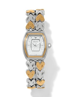Brighton Two Tone Cascade Heart Watch with silver and gold tones and heart detail at our Poughkeepsie NY boutique.