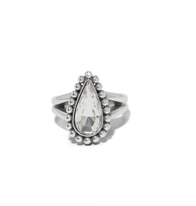 Brighton Twinkle Luxe Teardrop Ring in silver, elegant teardrop design, available at our Poughkeepsie NY boutique.