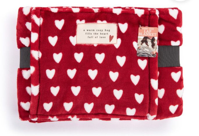 Heart Full of Love red and white heart lap blanket 36x48 cozy throw at our Poughkeepsie NY boutique
