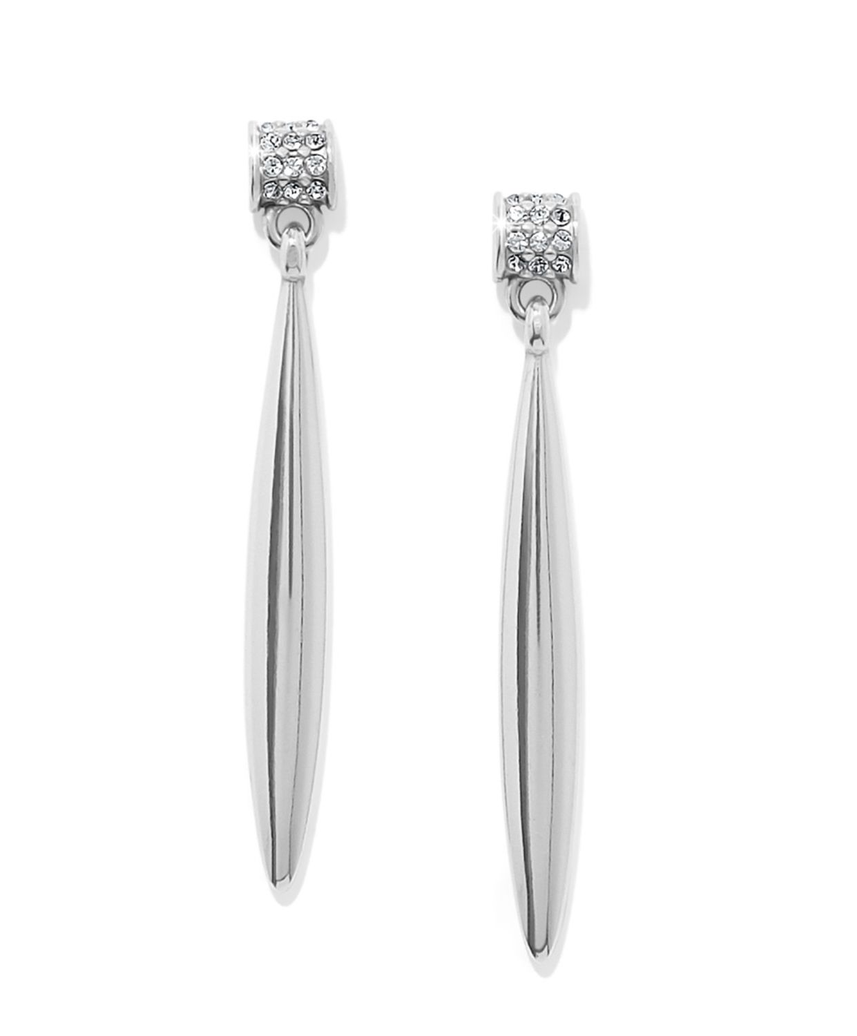 Meridian Petite post drop earrings in polished silver with delicate design at our boutique in Poughkeepsie NY
