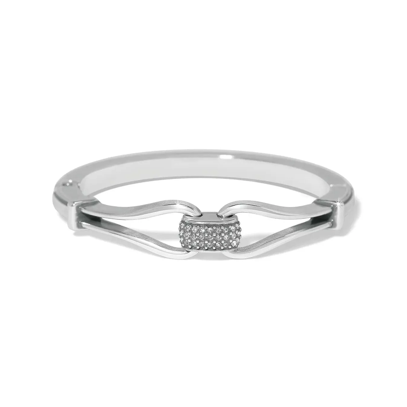 Silver Meridian Classic Hinged Bangle