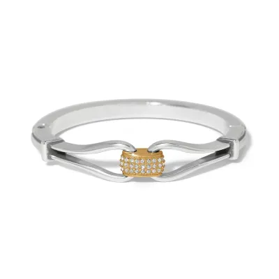 Silver &amp; Gold Meridian Classic Hinged Bangle