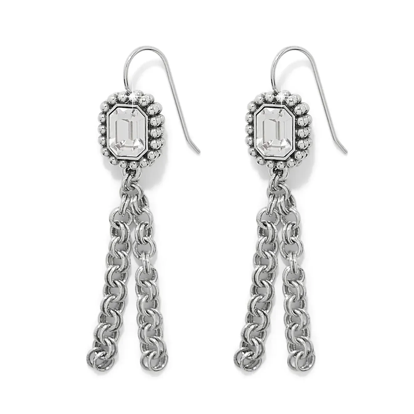 Silver Twinkle Luxe Tassel French Wire Earrings