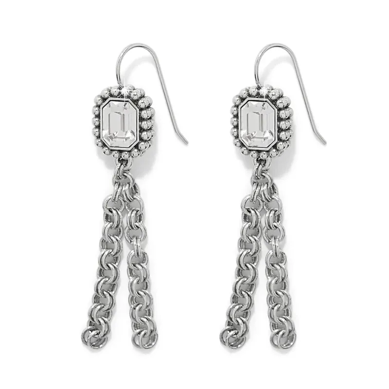 Silver Twinkle Luxe Tassel French Wire Earrings