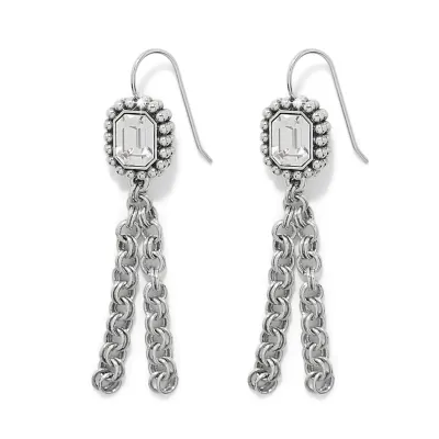 Silver Twinkle Luxe Tassel French Wire Earrings