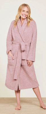 CozyChic® dusty rose pink robe with ultra-soft knit fabric, cozy neutral-toned robe for lounging and everyday comfort
