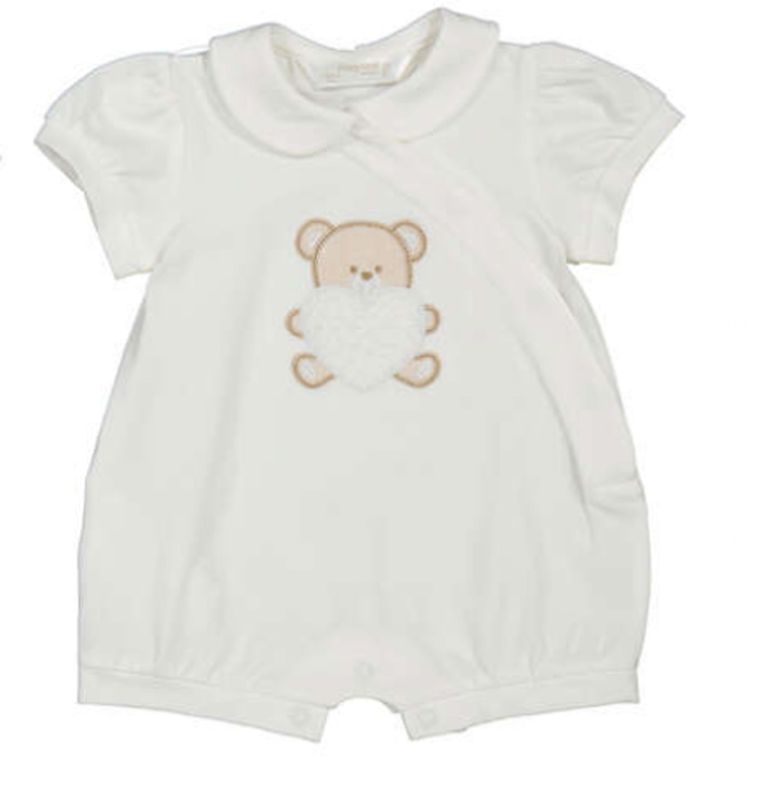 Teddy Bear with Heart baby onesie featuring soft fabric and cute design at our boutique in Poughkeepsie NY
