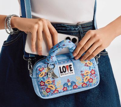 Bandana Love crossbody bag with heart bandana design and adjustable strap at our boutique in Poughkeepsie NY