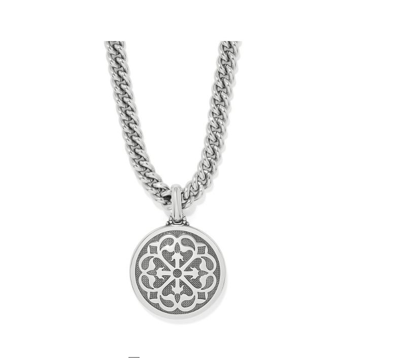 Brighton Silver Ferrara Roma pendant necklace with a polished circular design and timeless silver finish