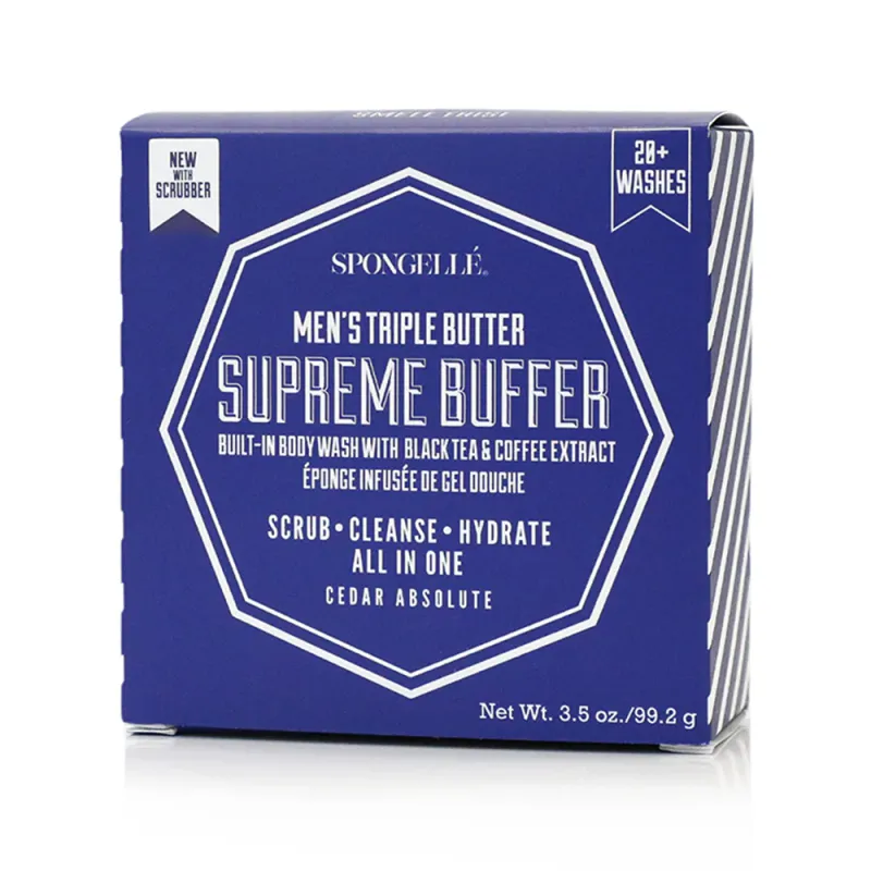 Spongellé® 'Cedar Absolute' Men's Supreme Buffer - Black Scrubber