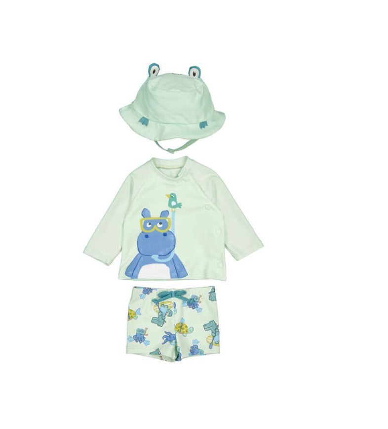 Hippo Apple Bathing Suit Set, Size: 1-2. 0-3m