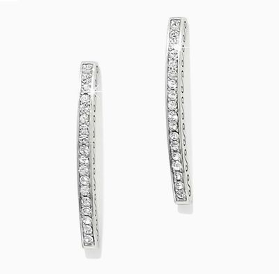 Silver Meridian Geo Bar Post Earrings