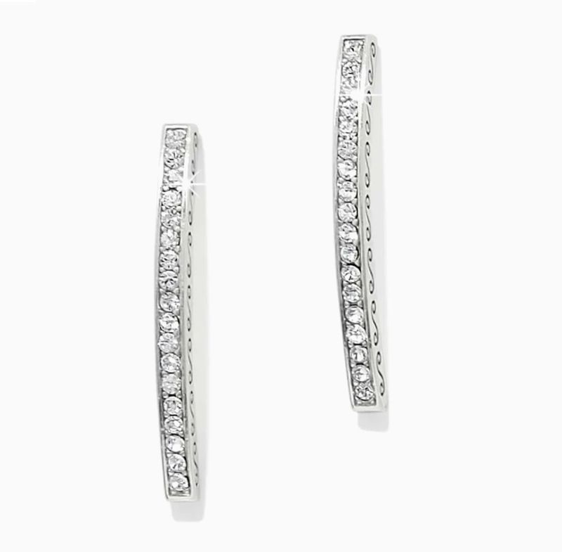 Silver Meridian Geo Bar Post Earrings