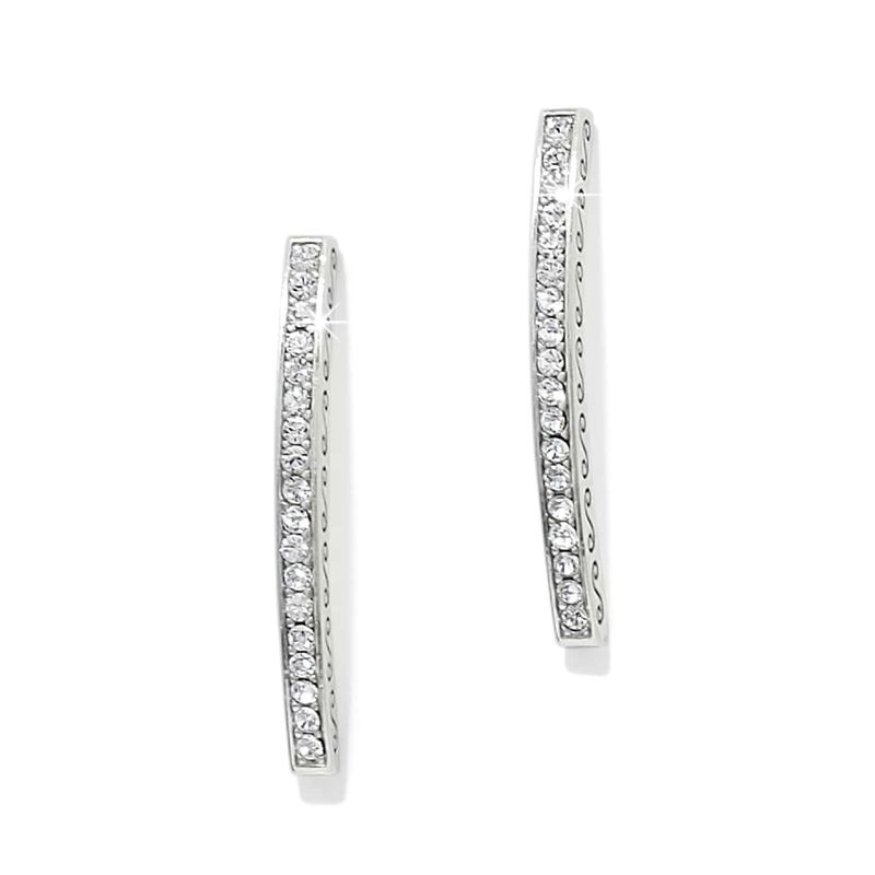 Silver Meridian Geo Bar Post Earrings