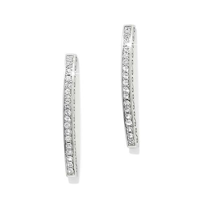 Silver Meridian Geo Bar Post Earrings