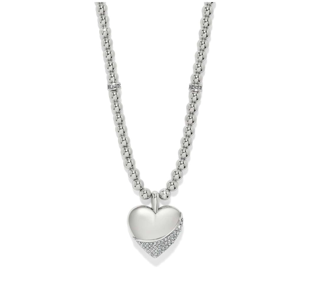 Silver Meridian Petite Wave Heart Necklace