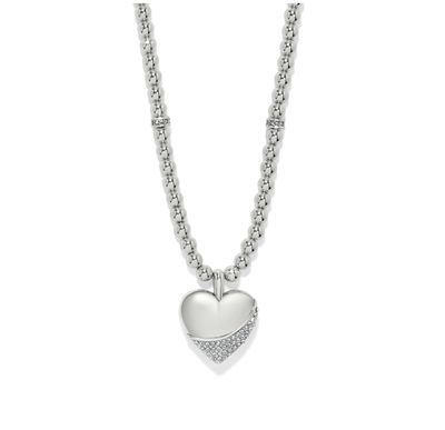 Silver Meridian Petite Wave Heart Necklace