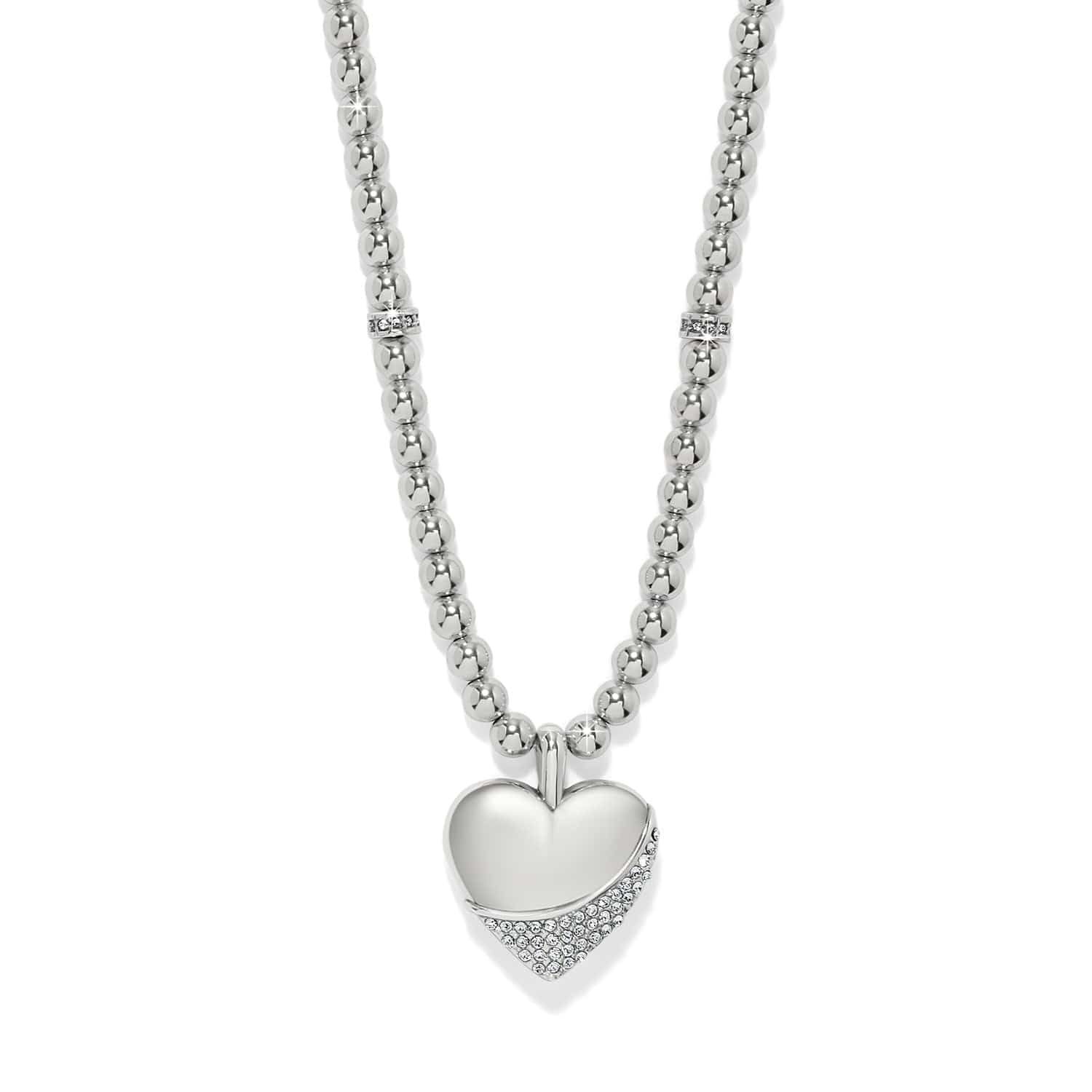 Silver Meridian Petite Wave Heart Necklace