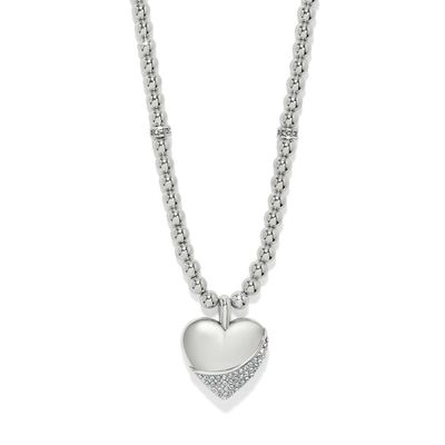 Silver Meridian Petite Wave Heart Necklace