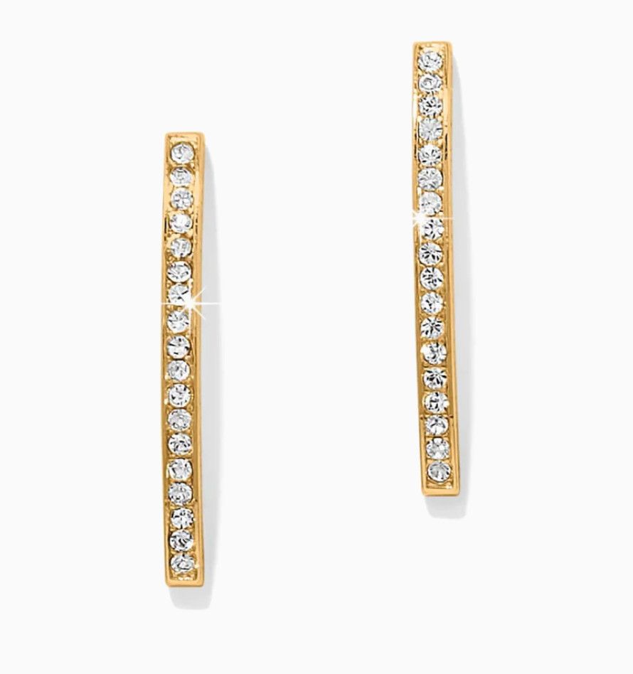 Gold Meridian Geo Bar Post Earrings