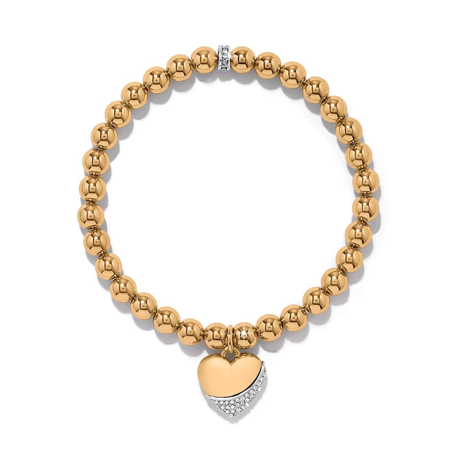 Gold Meridian Petite Wave Heart Stretch Bracelet