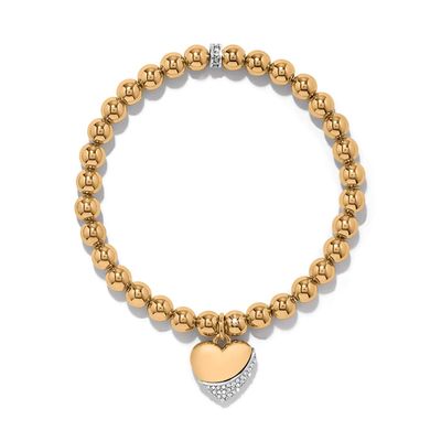 Gold Meridian Petite Wave Heart Stretch Bracelet
