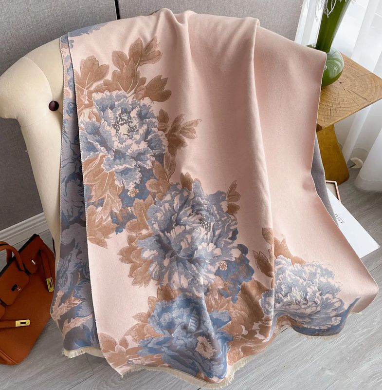 Pink and blue reversible wrap floral women’s accessory from Poughkeepsie NY boutique
