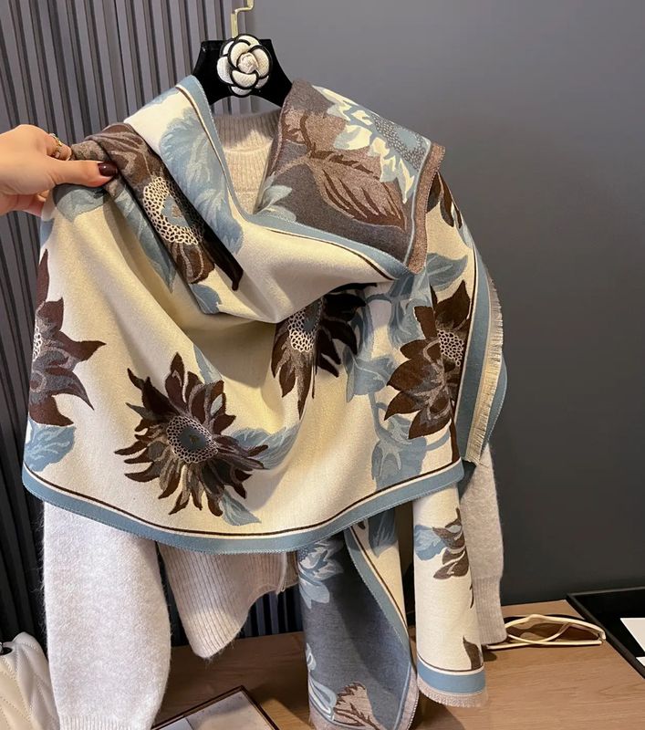 Brown sunflower reversible wrap artisan shawl women’s accessory from Poughkeepsie NY boutique
