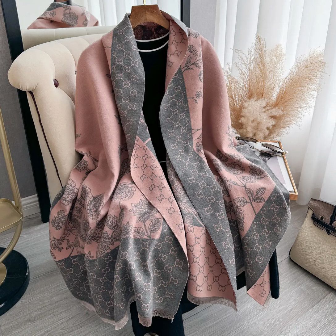 Pink and gray reversible wrap artisan shawl women’s accessory from Poughkeepsie NY boutique
