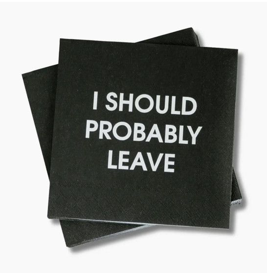 Funny quote cocktail napkins party decor from Poughkeepsie NY boutique
