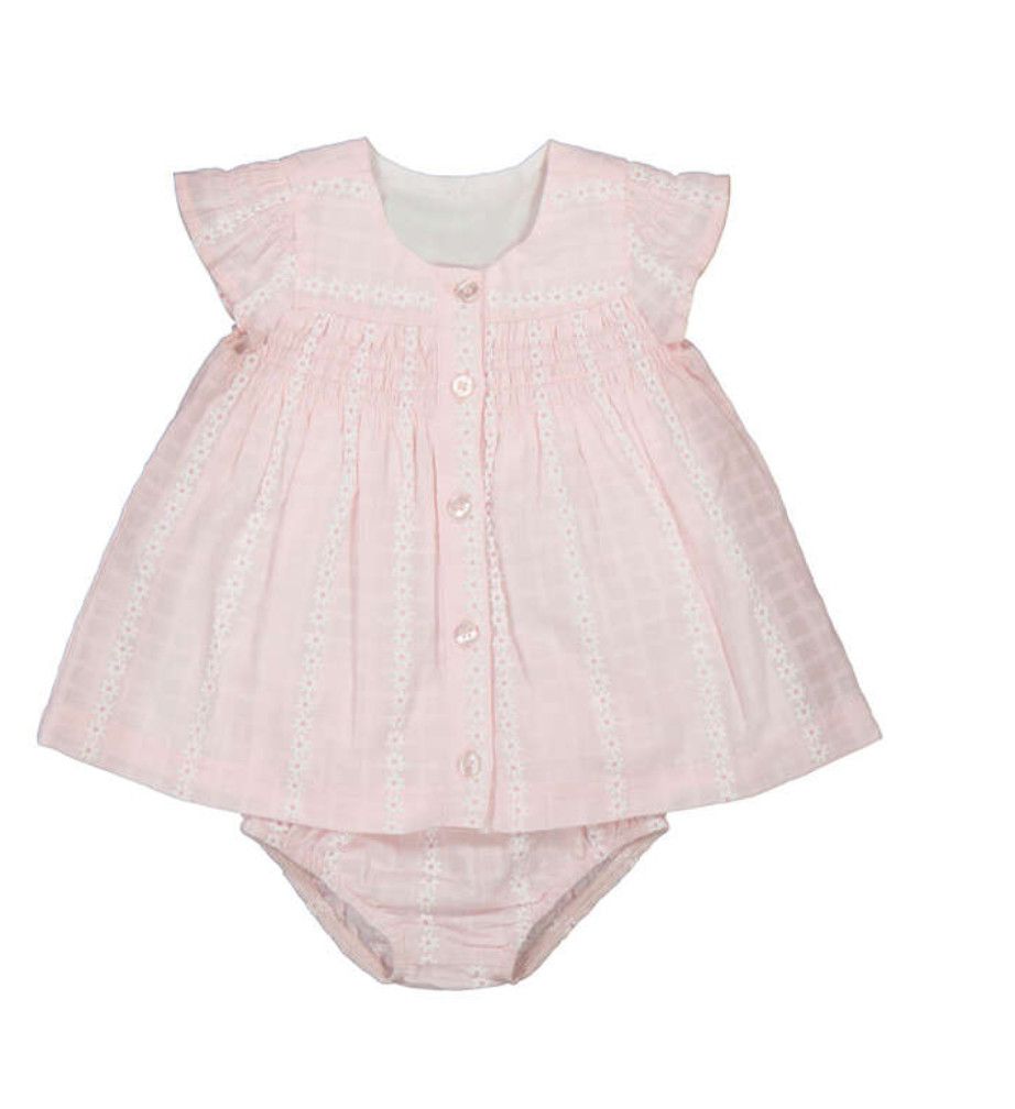 Pink Baby Rose Chiffon Dress, Size: 0-1. Newborn