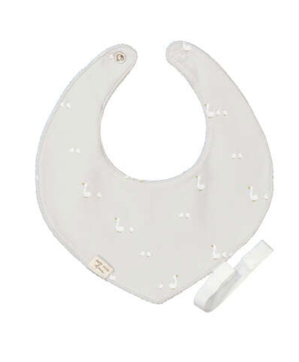 Mayoral silver gray goose bib for baby feeding accessory from Poughkeepsie NY boutique
