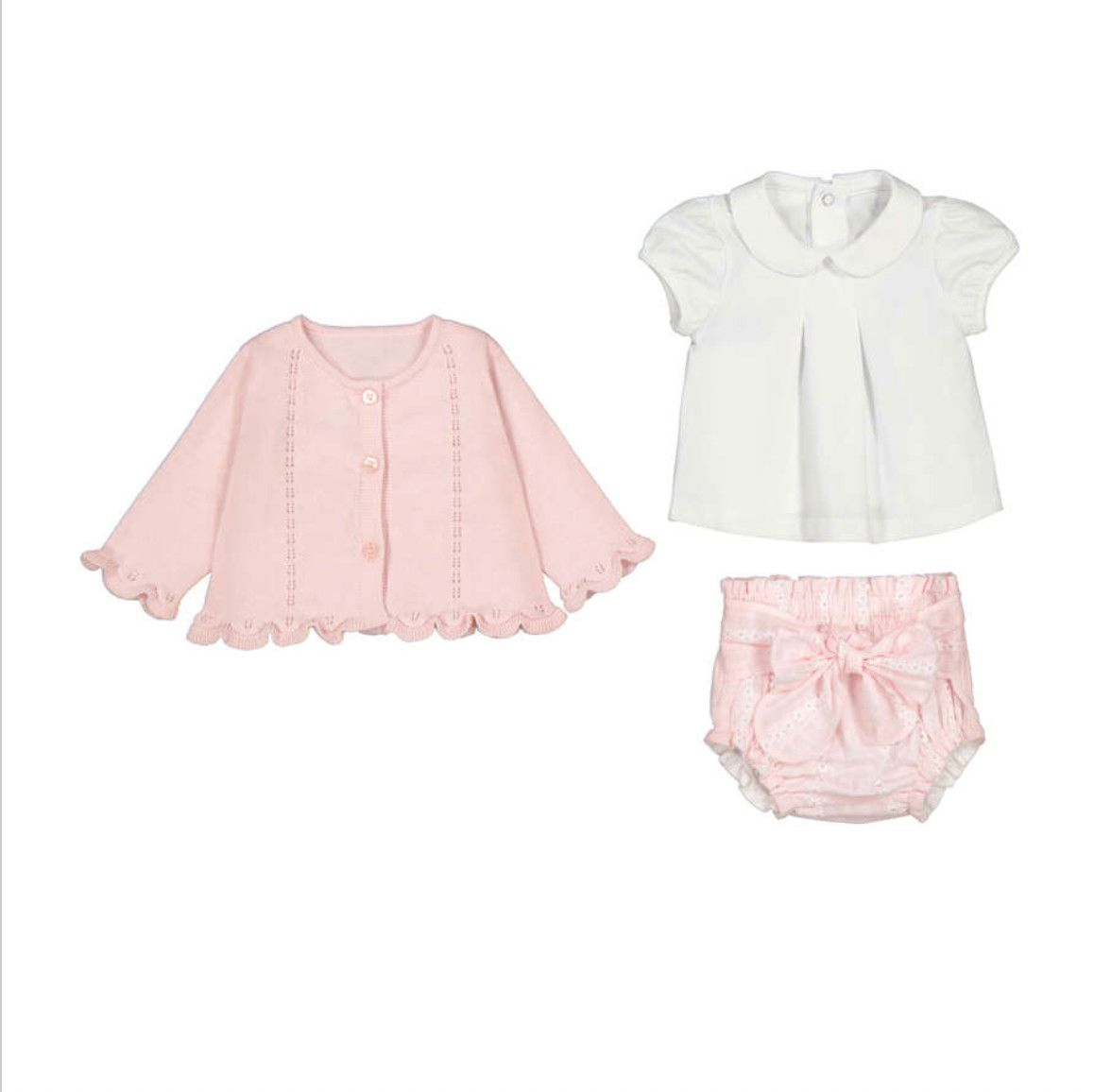 Pink Crystal 3 Piece Set, Size: 1-2. 0-3m