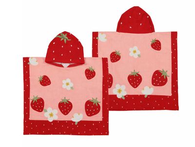 Mayoral strawberry hooded bath towel for baby from boutique in Poughkeepsie NY
