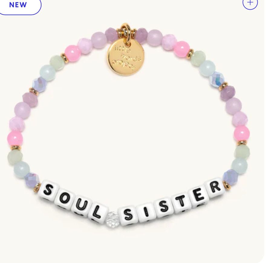 Little Words Project beaded bracelet with inspirational word design
