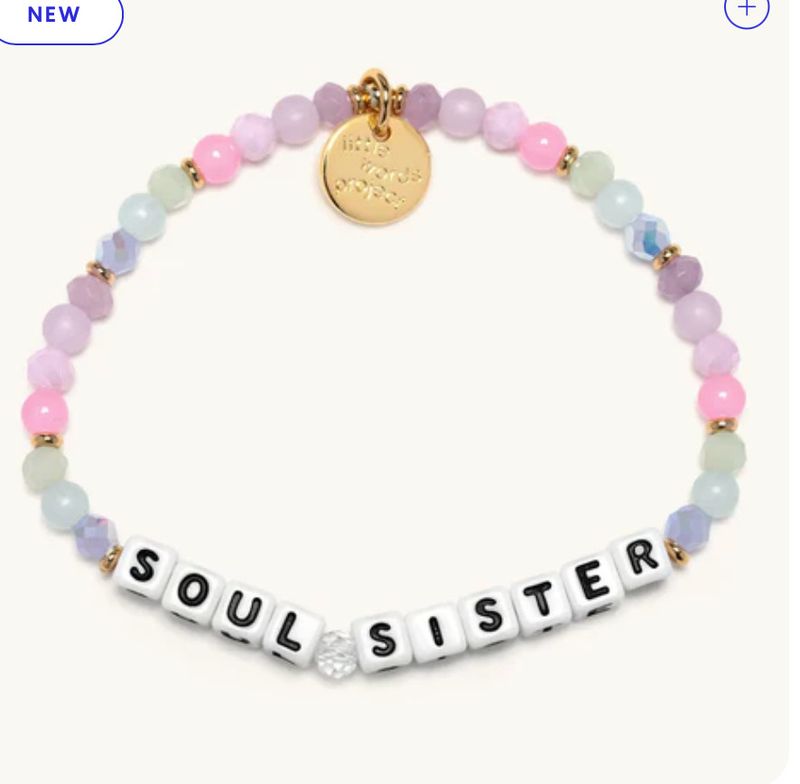 Little Words Project beaded bracelet with inspirational word design
