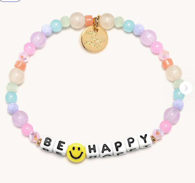 Little Words Project beaded bracelet with inspirational word design
