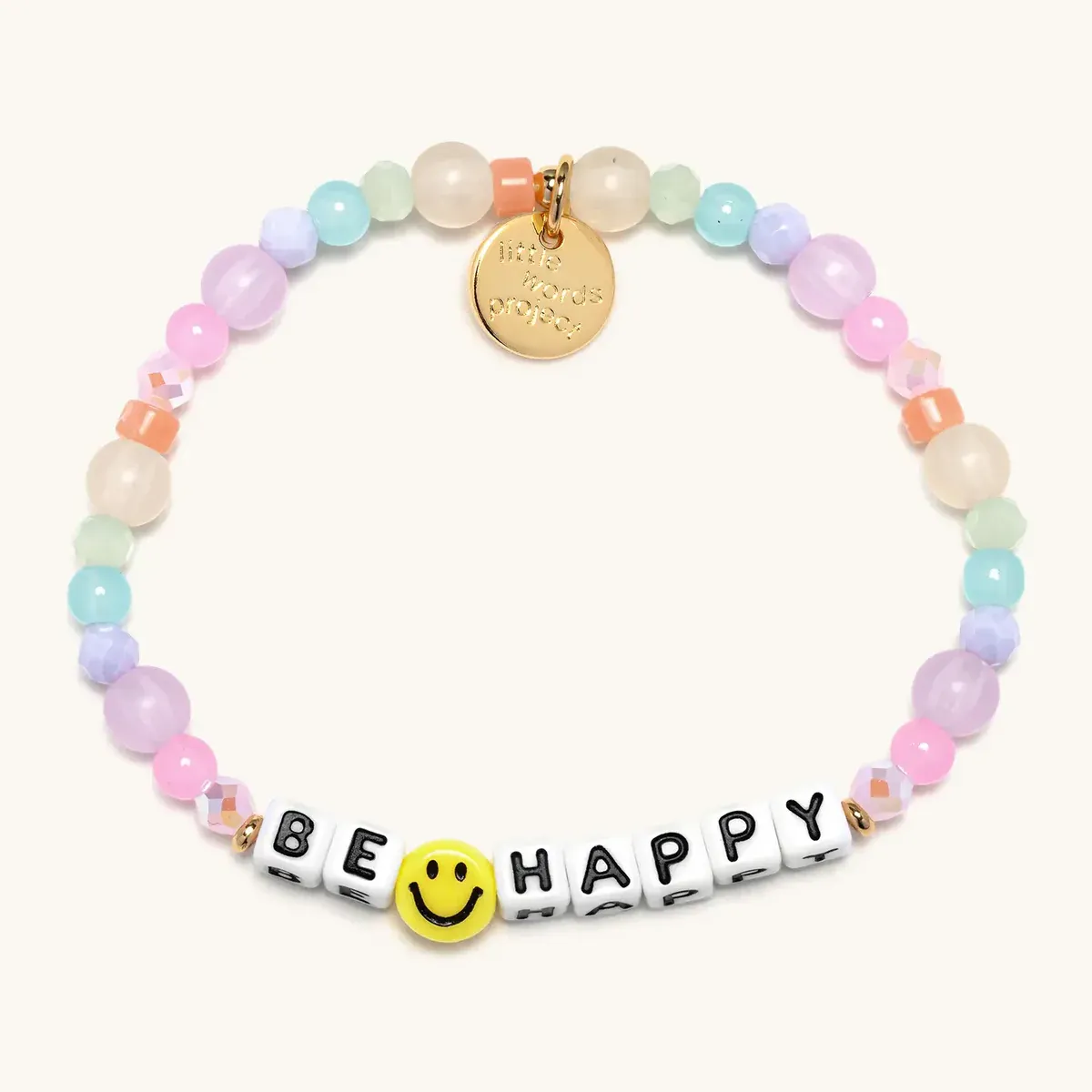 Be Happy Gold Multi | Little Words Project Bracelet