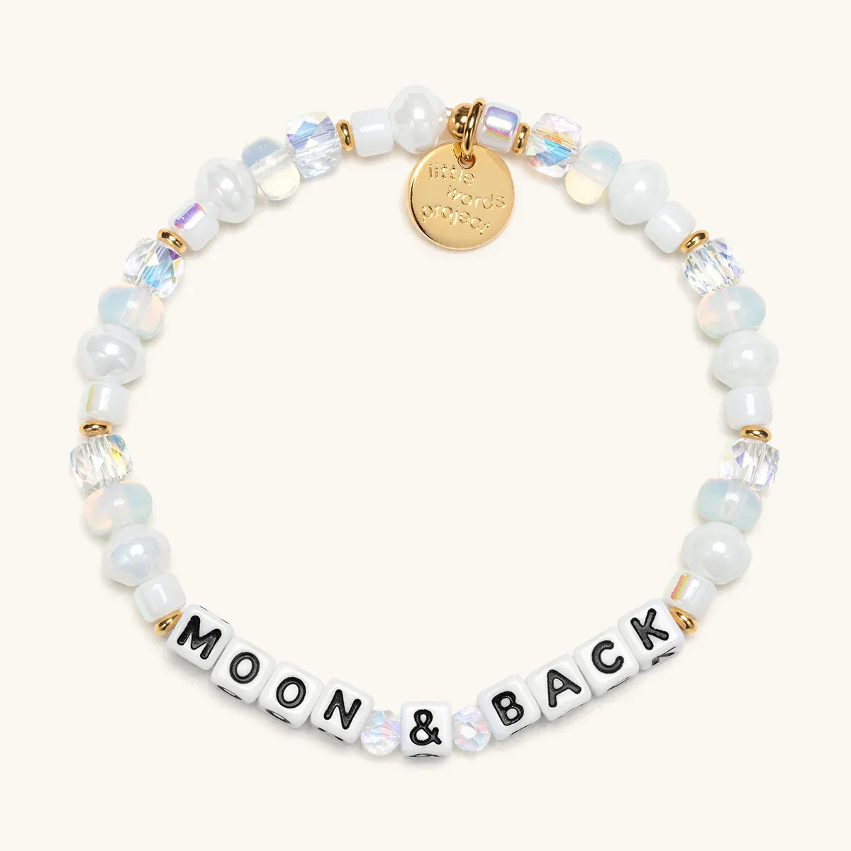 Moon and Back Gold Blue and White | Little Words Project Bracelet